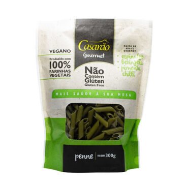 Massa De Arroz Gourmet Penne Com Espinafre, Berinjela E Pimenta Chilli Sem Glúten 300g – Casarão