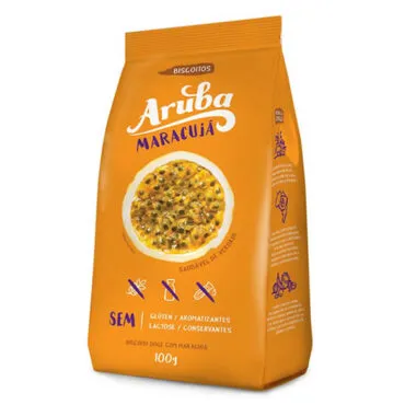 Biscoito Doce Com Maracujá Sem Glúten E Sem Lactose 100g Aruba