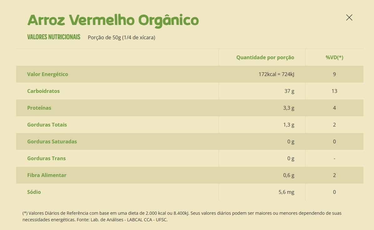 Arroz Vermelho Integral e Orgânico 500g - Naturizi - TN