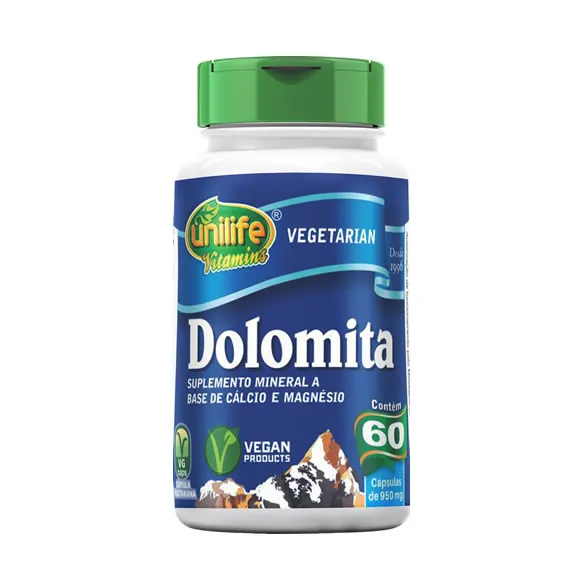 Dolomita Cálcio E Magnésio 60 Caps 950mg Unilife