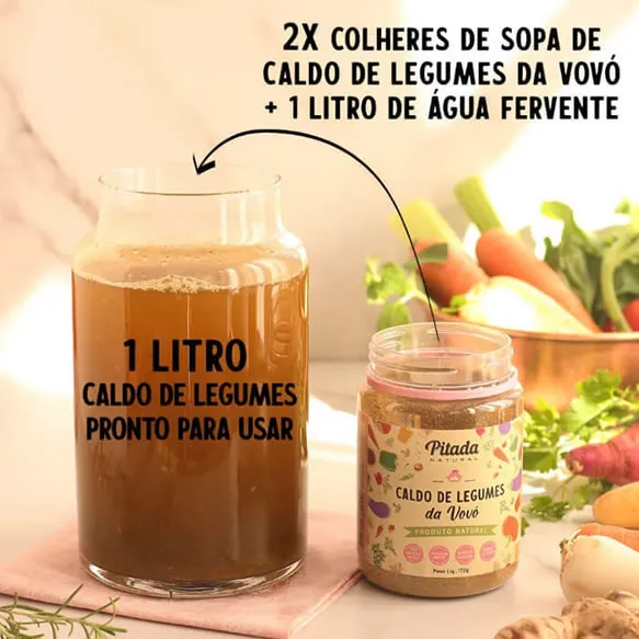 Caldo De Legumes Da Vovó 100% Natural 170g Rende 12 Litros Pitada Natural 2