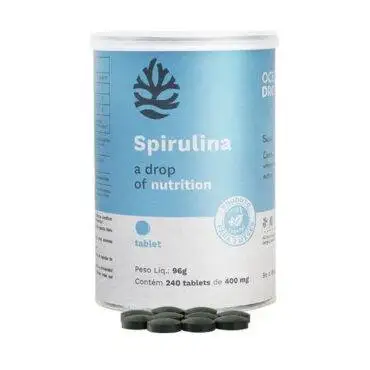 Spirulina 100% Vegetal 240 Tablets 400mg Ocean Drop