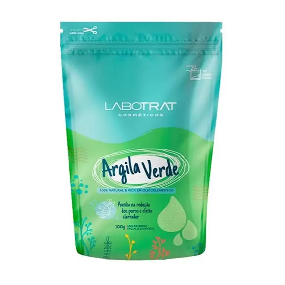 Argila Verde Clareador Facial Corporal Hidrata 100g Labotrat