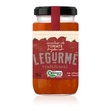 Molho De Tomate Orgânico Tradicional 330g Legurmê