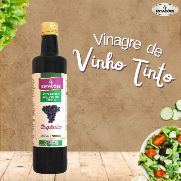 Vinagre De Vinho Tinto Orgânico 500ml 4 Estações 2