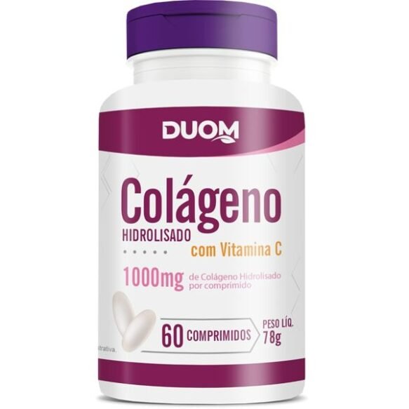 Colágeno Hidrolisado 1000mg Com Vitamina C 60 Comprimidos Duom