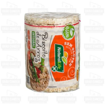 Biscoito De Arroz Integral Sem Glúten Vegano 80g Natural Life