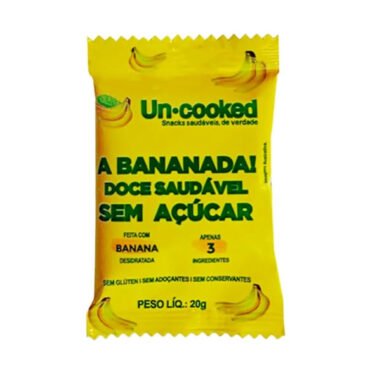 Bananada Saudável Sem Açúcar Sem Glúten E Vegano 20g Uncooked