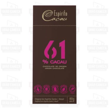 Chocolate 61% Cacau Com 4 Ingredientes 80g Espirito Cacau