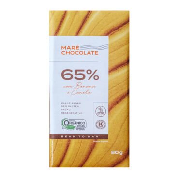 Chocolate 65% Orgânico Com Banana Passa E Canela 80g Maré Chocolate