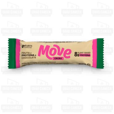 Barra De Proteína Vegana Move Cacau E Chocolate 70% 40g Hart's Natural